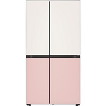 LG전자 디오스 오브제 컬렉션 매직스페이스 양문형 냉장고 S834BP20 832L 방문설치, 베이지   핑크