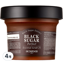 스킨푸드 블랙슈가 퍼펙트 에센셜 스크럽 2X, 210g, 4개