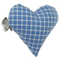 리빙데코 하트집게 좌, 크림체크블루, 1개
