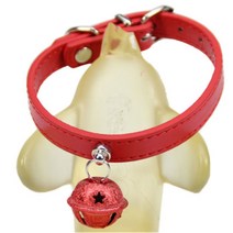 카니스 비비드 방울 목줄 레드 PYW5233, S (1.3cm x 25cm), 1개