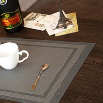 비케이 테두리 식탁매트 2개입, 그레이, 45 x 30 cm