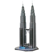 3D 매직퍼즐 내가 만드는 세계 유명 건축물 시리즈 페트로나스 타워 종이블록, 1개