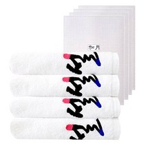 송월타올 설자수 타올 1매 선물세트, 흰색, 4세트