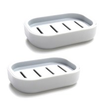 블럭마트 욕실 심플 사각 비누받침, 블루, 2개입