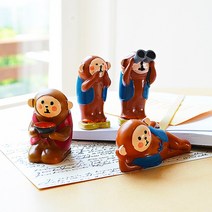 티즈트레이딩 원숭이사형제 4종 세트, 혼합 색상