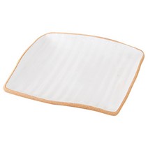 토가마 손미백 퓨전사각접시 2호, 화이트 + 황토