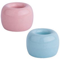 리버그린 무지 도자기 칫솔꽂이 2p, 블루, 핑크, 2개입