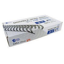 양지사 더블와이어 제본링 2:1 52p, 19mm, 실버