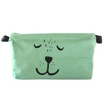 더자카 애니멀 페이스 사각 바스켓, 그린, 1개