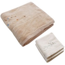 송월타월 뮤직무연사 바스타올 베이지 + 샤보렌 마일드얀 코마 타월 2p, 노랑, 1세트