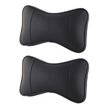 엠노블 브리드 리무진 가죽 목쿠션 2p, 블랙