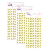 쁘띠팬시 칼라펄하트 small gold 팬시스티커, 혼합 색상, 3개입