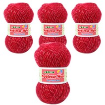 행복뜨기 노블레스 울 뜨개실 50g x 4p, 504 베이비레드, 4개