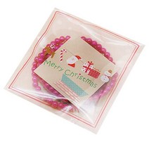 크리스마스 접착 OPP 포장봉투, X-mas 아이콘 레드, 95장
