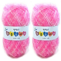 행복뜨기 반짝이 명품 나염 수세미실 2p, 28 핑크분홍