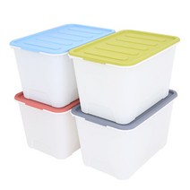 가쯔 멀티 블럭 리빙박스 72L, 그린, 블루, 그레이, 레드, 4개