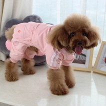 코코아허니 강아지 무지개 바람막이 비옷, 핑크