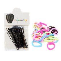 루머스 U 핀 HU021 + 무 매듭 슈슈 머리끈 소 랜덤 발송 HU122 50p