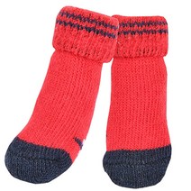퍼피아 심플 투톤 강아지 미끄럼방지 양말, 레드