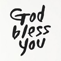 1AM 캘리그라피 인테리어 포인트 스티커 God bless you, 진회