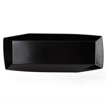 젠 큐빅 직사각 접시, BLACK
