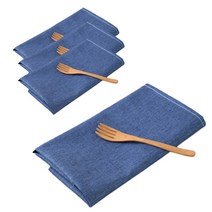 저스틴앤클로이 베이직컬러 방수 테이블 매트 4p, 블루, 30 x 45 cm