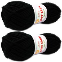 행복뜨기 소프트얀 뜨개실 2p, 370검정