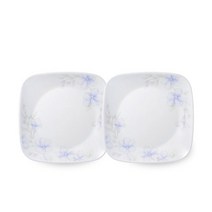 코렐 보라꽃 사각 중접시 2p, 혼합색상