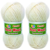 행복뜨기 베스트울 뜨개실 2p, 702 아이보리, 2개
