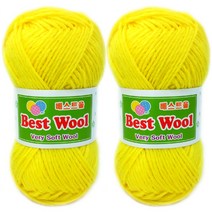 행복뜨기 베스트울 뜨개실 2p, 705 파스텔 노랑, 2개