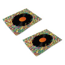 아울리빙 아이러브 뮤직 식탁매트 2p, J, 42 x 36 cm