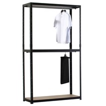 레마하우스 슈랙 행거 3단 2행거 1200 x 400 x 2100 mm, 블랙