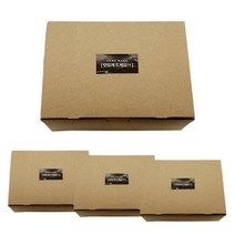 도나앤데코 원터치상자 크라프트 소 4p + 맛있게드세요 블랙 스티커 4p, 혼합 색상, 1세트