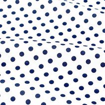 코하스아이디 코튼 론 아사 모던 도트 패브릭원단, 화이트 + 네이비