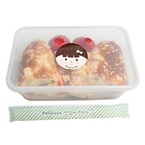 피크닉하우스 내열1칸일회용도시락 8p + 소녀원형스티커 8p + 젓가락 8p, 1세트