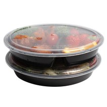 피크닉하우스 내열타원 검정도시락 1칸 5p + 2칸 5p, 1세트