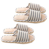 리빙듀오 스트라이프 거실 실내화 2p, 블랙