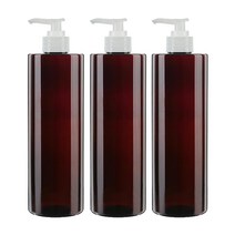 병도매닷컴 ATL500 갈색투명 주방 디스펜서 범프 투명마개 공병, 500ml, 3개입