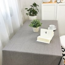 비케이 고급 심플 코튼 테이블보, 그레이, 130 x 180 cm