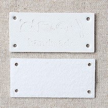 동화상가몰 핸드메이드용 인조가죽라벨 48 x 22 mm, 화이트, 8개입