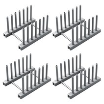 블럭마트 주방 접시꽂이 정리대 그레이, 4개입