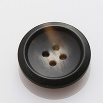 HR빅버튼 코트라무광 단추 25mm, 블랙, 4개입