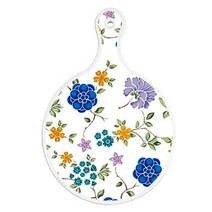 로엠디자인 양면 원형 서빙 도마 보드 로맨틱블루floral화이트, 로맨틱블루floral비색, 1개