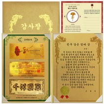 럭키심볼 행운의 선물 감사합니다 황금지폐 감사장 3종 세트 친구같은 엄마상   황금카네이션 스티커