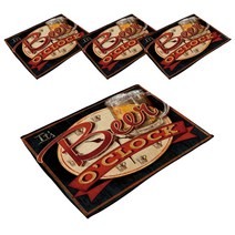 스윗리빙 패밀리 클래식 린넨테이블 매트 4p, 06, 42 x 32 cm