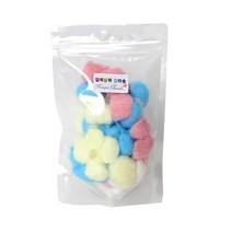 보라펫 둥지용 알록달록 칼라솜 13 g, 분홍색, 파란색, 노랑색, 흰색, 1개