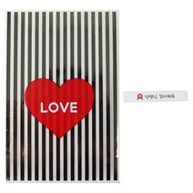 황씨네도시락 하트 속포장 봉투 블랙 100p + 카네이션 스티커 띠지 100p, 1세트