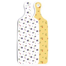 로엠디자인 양면 디자인 서빙 도마 보드 치자색플라워체크, 블루베리, 1개