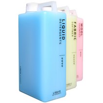 핸드팩토리 세탁세제통 B형 1L x 3p + 세탁세제통 모던 영문 투명 라벨, 1세트