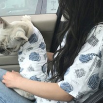 노랜드 가필드 강아지 견주 커플옷, 블루